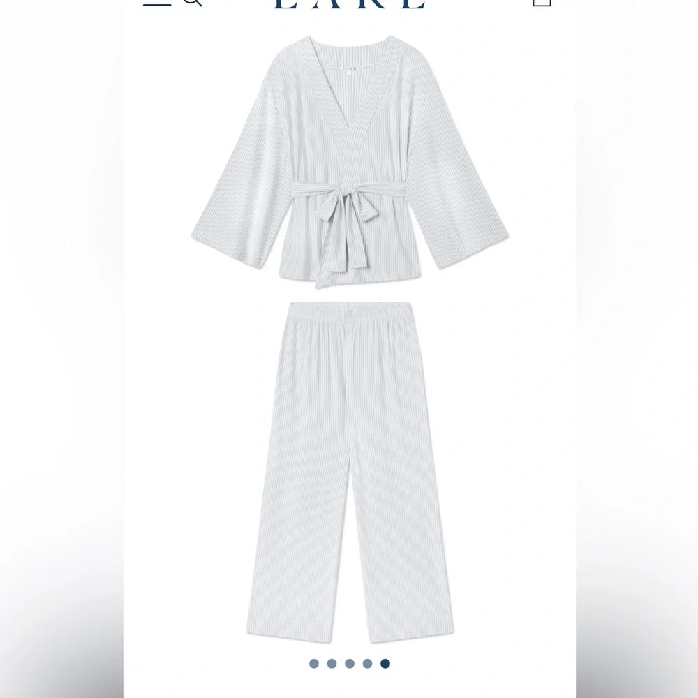Red & White Striped Women's Pajama Set - Brand Unspecified